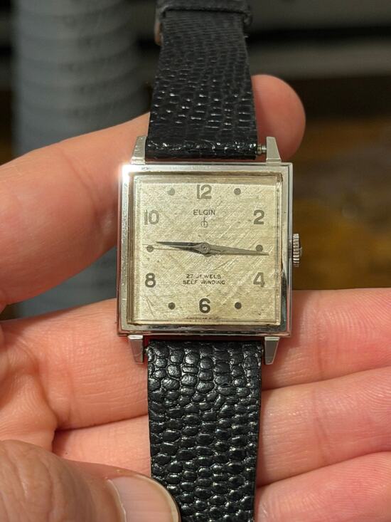 Elgin Accessories - Elgin 27 Jewels Self-Winding Automatic Rectangular Men’s Watch 10K Gold Filled